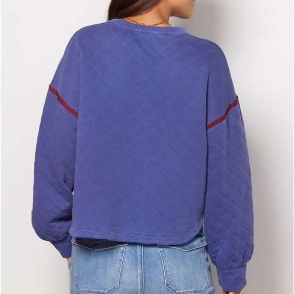 Sundry Quilted Pullover Pigmentmoonlight Sz S NWT - Picture 4 of 8
